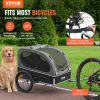 VEVOR Dog Bike Trailer, Supports up to 88 lbs, Pet Cart Bicycle Carrier, Easy Folding Frame with Quick Release Wheels, Universal Bicycle Coupler, Refl