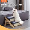 VEVOR Wood Pet Stairs/Pet Steps, 2-in-1 Foldable Wooden Dog Stair for Beds, Sofa and Cars, Dog Stairs & Ramp with 2 Steps for Small Medium Large Pet,