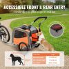 VEVOR Dog Bike Trailer, Supports up to 66 lbs, 2-in-1 Pet Stroller Cart Bicycle Carrier, Easy Folding Cart Frame with Quick Release Wheels, Universal