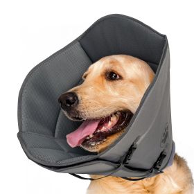 Dog Cone Breathable Dog Recovery Collar for Medium and Large Dogs Soft Dog Cone Adjustable Drawstring and Buckle Prevent Licking and Scratching Wounds