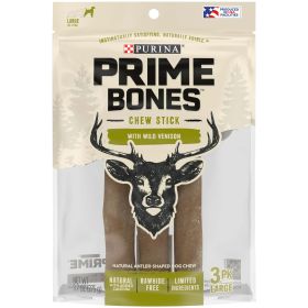 Purina Prime Bones Wild Venison Chew Stick Treats for Dogs 9.7 oz Pouch