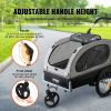 VEVOR Dog Bike Trailer, Supports up to 88 lbs, 2-in-1 Pet Stroller Cart Bicycle Carrier, Easy Folding Cart Frame with Quick Release Wheels, Universal