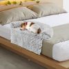 Gray Plush Calming Dog Couch Bed with Anti-Slip Bottom