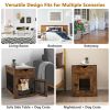 Furniture Style Dog Kennel with Drawer and Removable Dog Bed