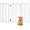 36 Inch Folding Wooden Freestanding Pet Gate Dog Gate with 360¬∞ Flexible Hinge